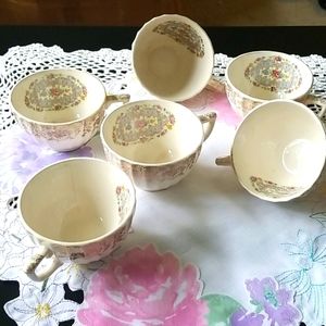 Limoges 22k gold trim Teacups SIX SET China